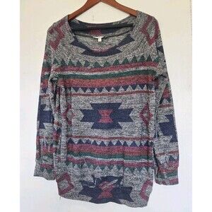 Moa Moa Top Womens L Tunic Aztec Tribal Southwestern Western Ranch USA‎ Rodeo